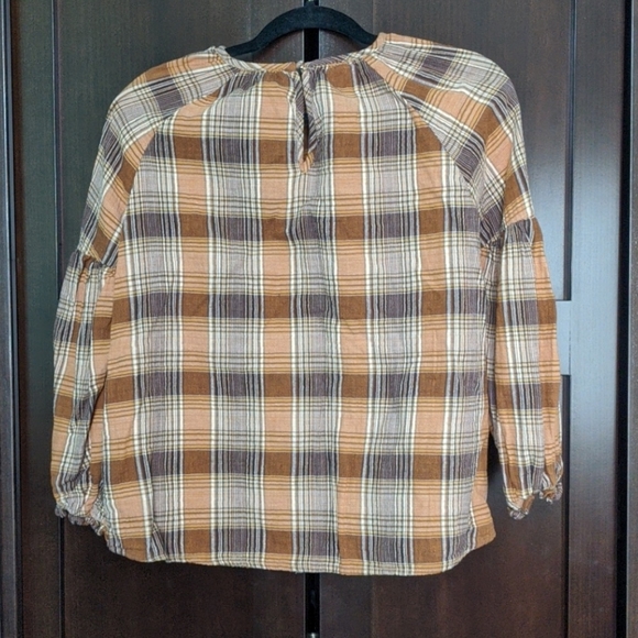 Orange Plaid Blouse - Picture 4 of 6